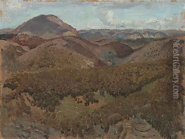 Mountain landscape Oil Painting - George Lambert