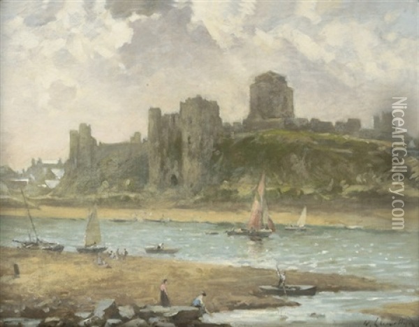 Pembroke Castle Oil Painting - William Samuel Henry (Sir) Llewellyn