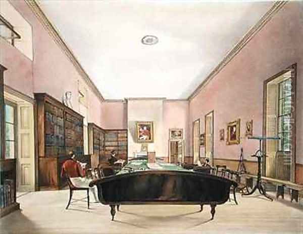 The Upper Room of the Gibraltar Garrison Library Oil Painting - Thomas Colman Dibdin