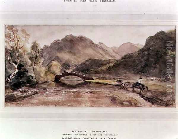 Sketch of Borrowdale, 1806, Afternoon Oil Painting - John Constable