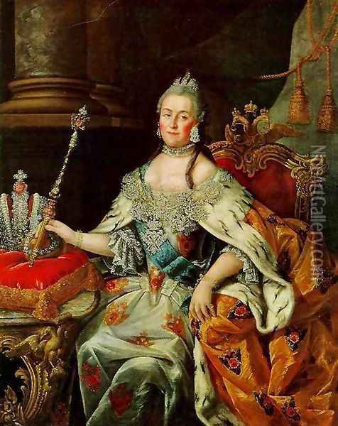 Portrait of Catherine II 2 Oil Painting - Aleksei Antropov