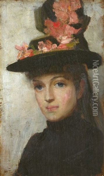 With Wistful Eyes Oil Painting - Tom Roberts