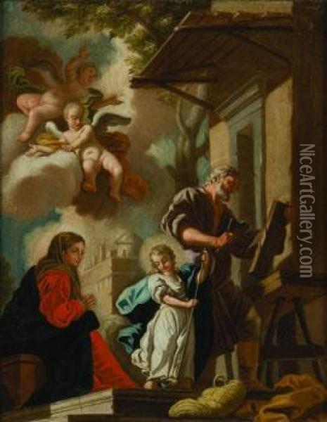 S. Anna E San Gioacchino Con La Vergine Oil Painting - Francesco de Mura