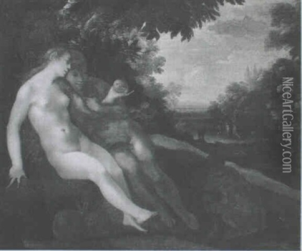 Adam Und Eva Im Paradies Oil Painting - Matthias Gundelach