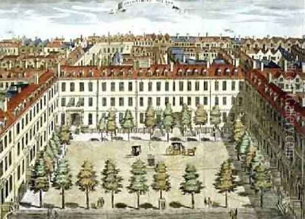 Devonshire Square for Stows Survey of London Oil Painting - Sutton Nicholls
