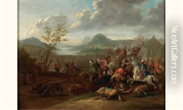 Scene De Combat Oil Painting - Jan-Peter van Bredael the Younger
