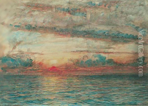 The Bay Of Bengal - In Battle Array Gathering For The Monsoon Oil Painting - Albert Goodwin