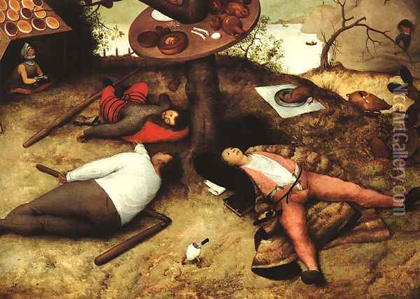 The Land of Cockayne 1567 Oil Painting - Pieter the Elder Bruegel