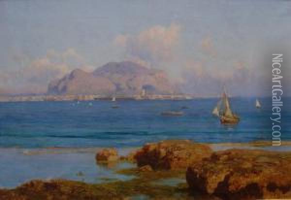 Bucht Von Palermo Oil Painting - Francesco Lojacono