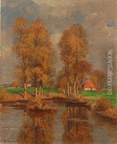 Landschaft Mit Weiher Oil Painting - Gustav Adolf Thamm