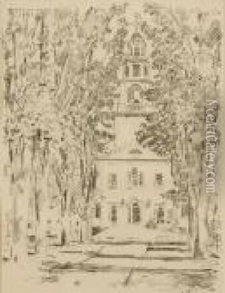 Colonial Church, Gloucester Oil Painting - Frederick Childe Hassam