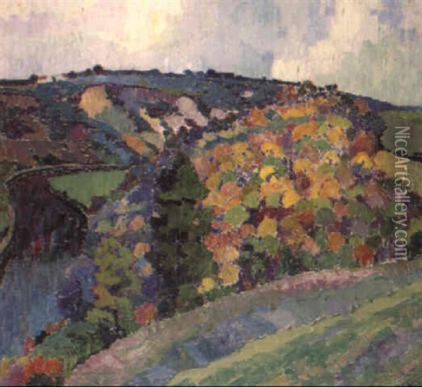 Landschap Oil Painting - Maurice Guilbert