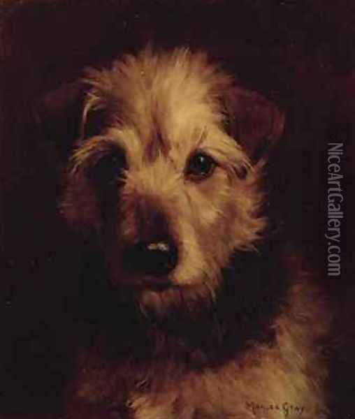 Portrait of a Terrier Oil Painting - Monica Gray