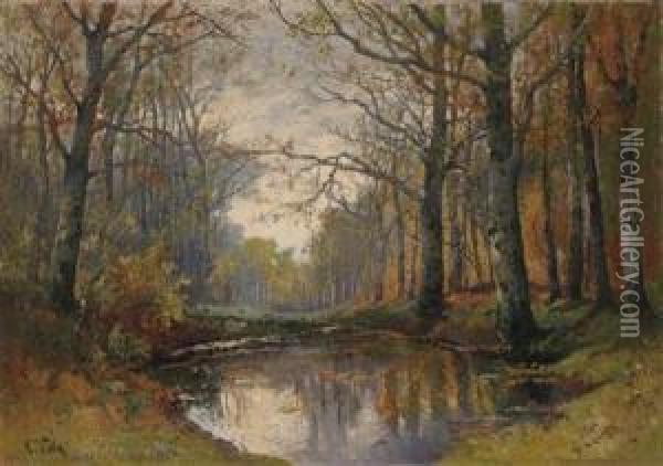 Autumnal Woodland Scene Oil Painting - Karl Vikas
