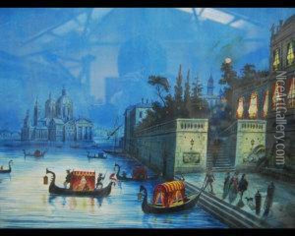 Entree Du Grand Canal A Venise Oil Painting - Henri Morin