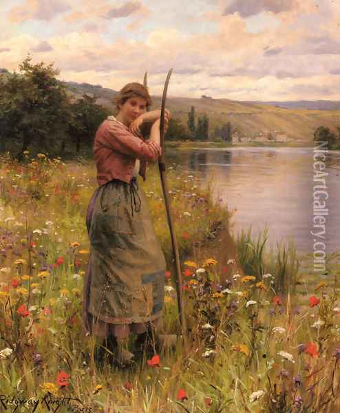 A Moment Of Rest Oil Painting - Daniel Ridgway Knight