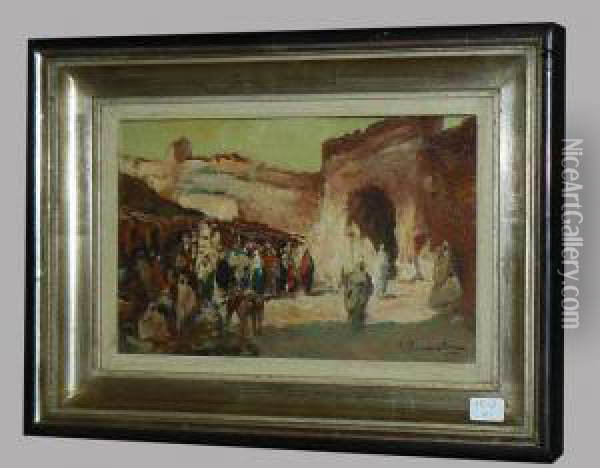 Porte A Fez Oil Painting - Gustave Flasschoen