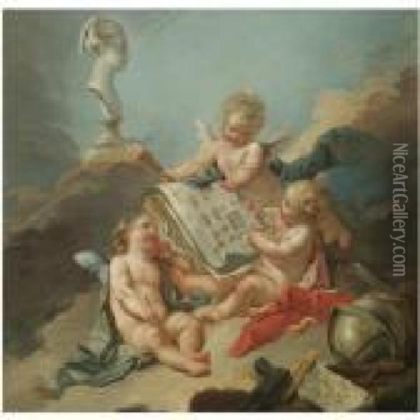 An Allegory Of The Fine Arts Oil Painting - Francois Boucher