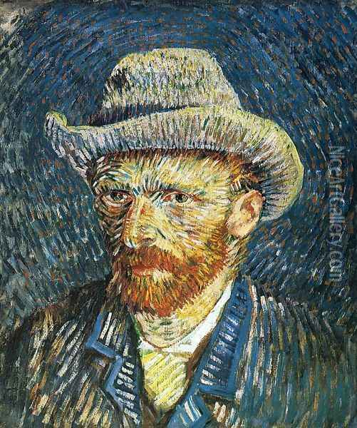 Self Portrait with Felt Hat Oil Painting - Vincent Van Gogh