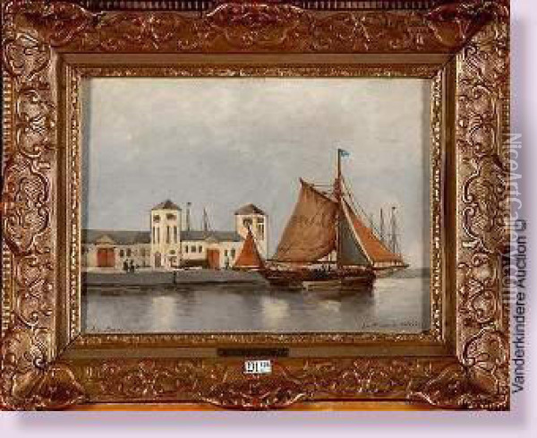 La Mingue A Ostende Oil Painting - Auguste Henri Musin
