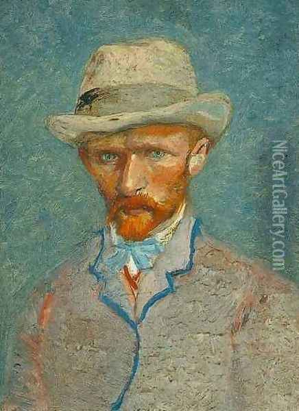 Self Portrait With Grey Felt Hat II Oil Painting - Vincent Van Gogh