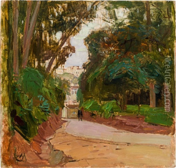 Bois De Boulogne In Algier Oil Painting - Carl Moll