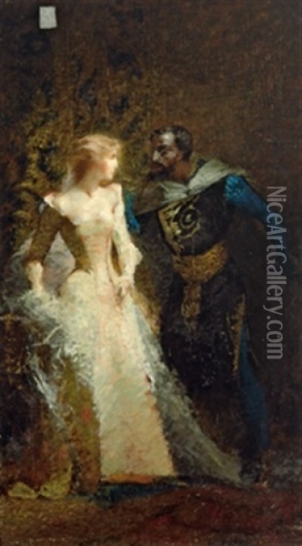 Otello Und Desdemona Oil Painting - Tranquillo Cremona