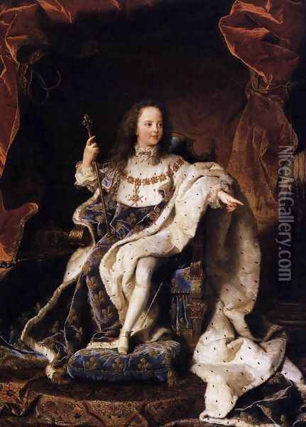 State Portrait of Louis XV 1715 Oil Painting - Hyacinthe Rigaud