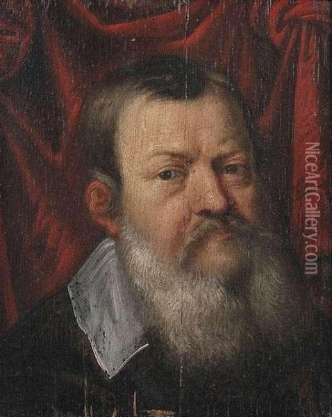 Portrait Of An Elderly,bearded Man. Oil Painting - F. Flanders