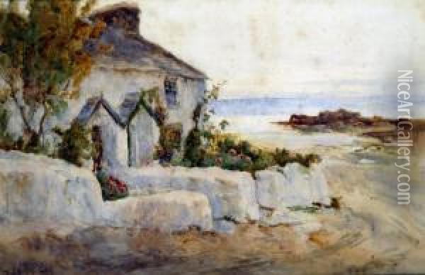 Coastal Cottage Oil Painting - Tom Clough