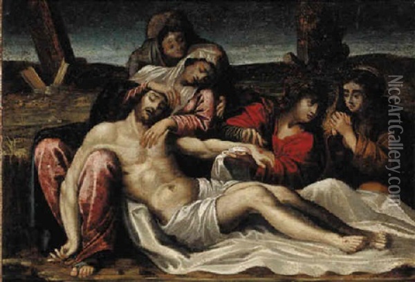 The Lamentation Oil Painting - Jacopo Palma il Vecchio