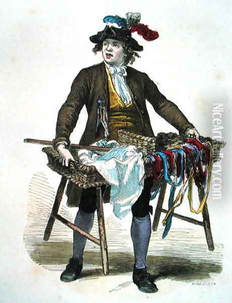 Ribbon Seller in 1774 Oil Painting - Burn (Cosson) Smeeton