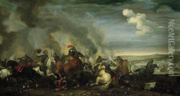Battaglia Di Cavalleria Oil Painting - Jacques Courtois