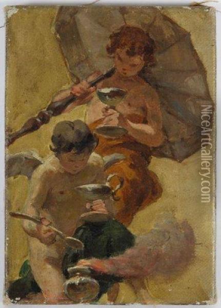 Angelots Oil Painting - Francesco Grandi