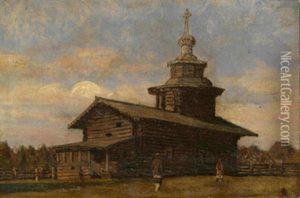 Russian Church Oil Painting - Vasili Petrovich Vereshchagin