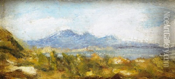 Lanscape With A Lake And Mountains Oil Painting - Joaquin Clausell