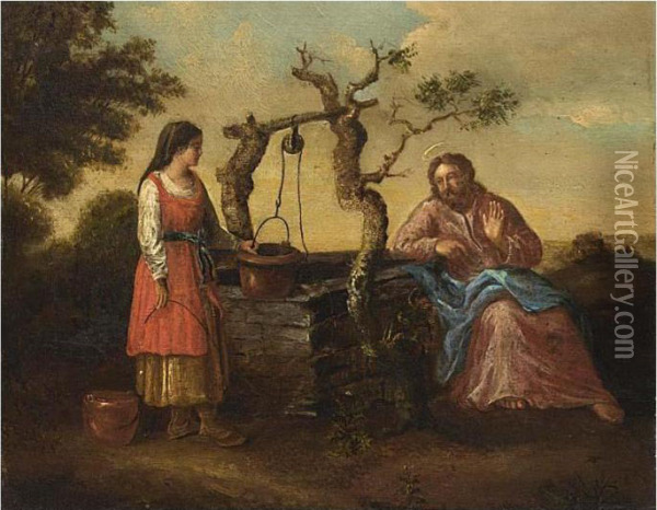 Christ With The Samaritan Woman At The Well Oil Painting - Claes Cornelisz Moeyaert