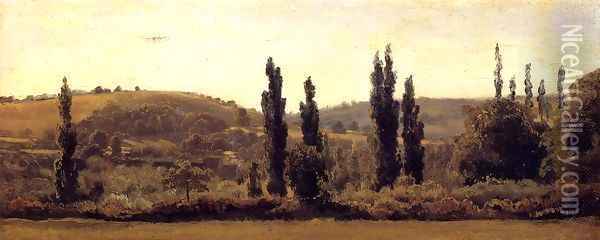 Landscape with Poplars 1831-1833 Oil Painting - Theodore Rousseau