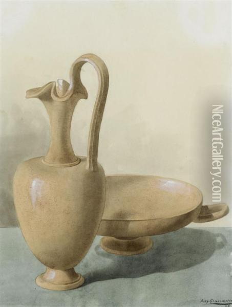 Still Life With Jug And Bowl Oil Painting - Augusto Giacometti