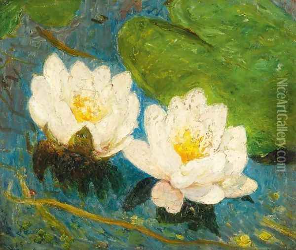 Water Lily Oil Painting - Emile Claus