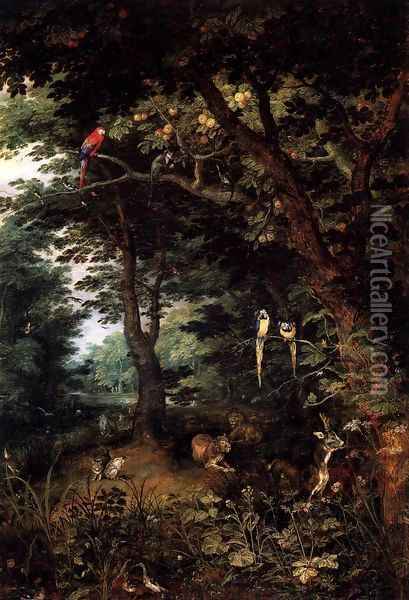 The Earthly Paradise Oil Painting - Jan The Elder Brueghel