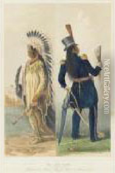 North American Indian Portfolio: Plate 25 Oil Painting - George Catlin