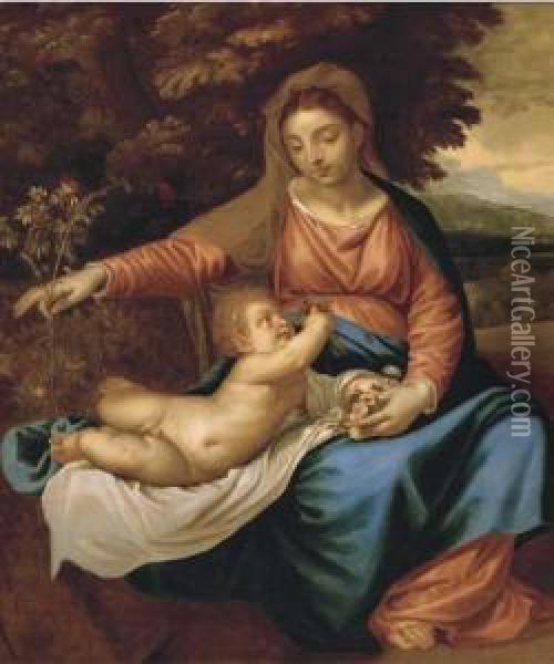 The Madonna And Child Oil Painting - Jacopo Negretti