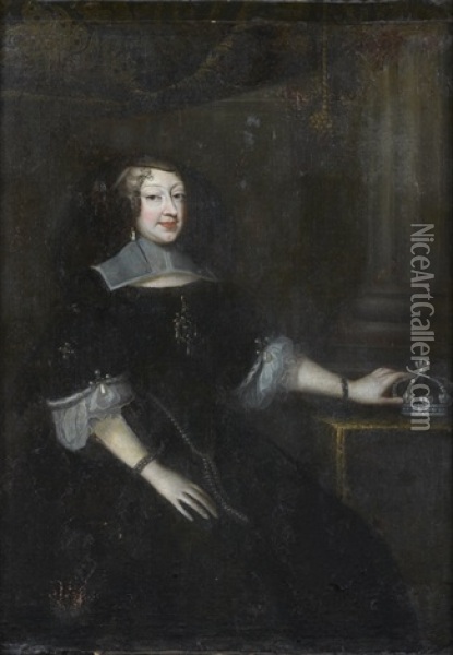 Portrait Presume D'anne D'autriche Oil Painting - Justus van (Verus ab) Egmont