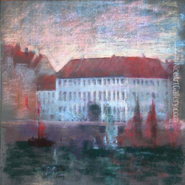 View From Copenhagen Oil Painting - Edvard Anders Saltoft