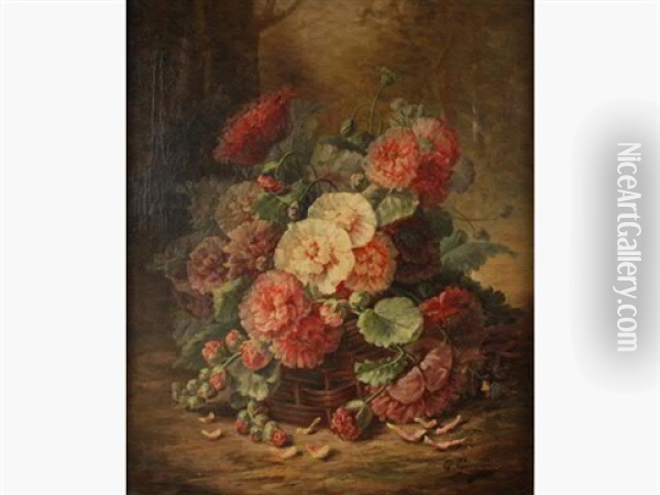 Bouquet De Pavots Au Sous-bois Oil Painting - Clement Gontier