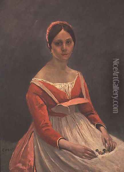 Madame Legois, 1838 Oil Painting - Jean-Baptiste-Camille Corot