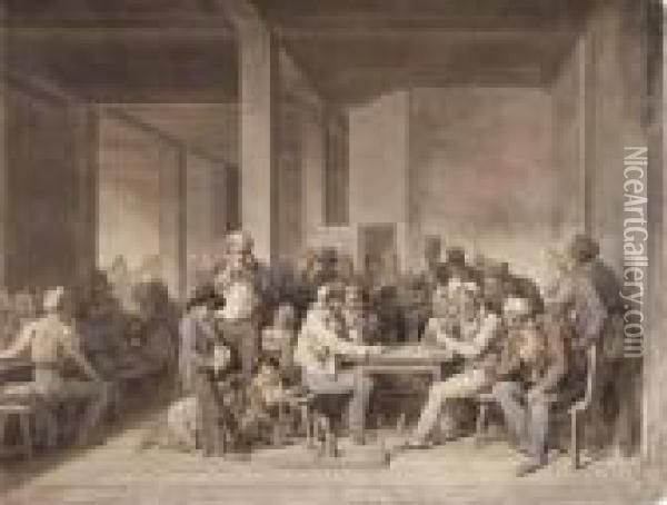 Un Cabaret A Paris En 1815 Oil Painting - Louis Leopold Boilly