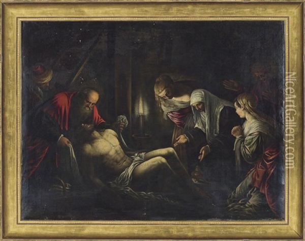 Deposizione Dalla Croce E Compiato Sul Cristo Morto Oil Painting - Jacopo dal Ponte Bassano