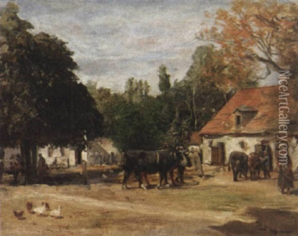 Im Dorf Oil Painting - Paul Friedrich Meyerheim